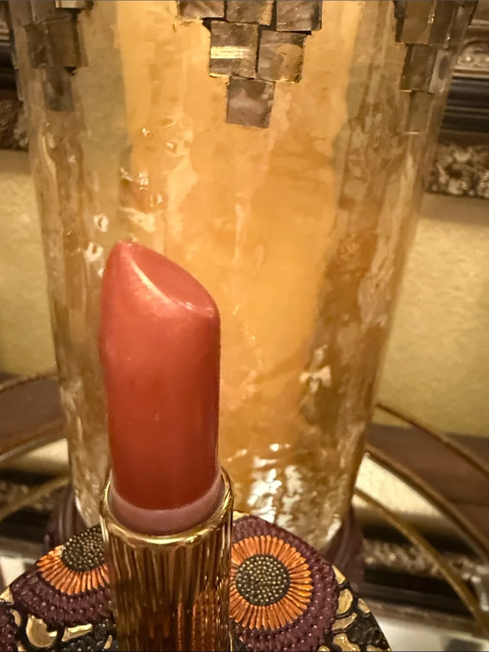 RARE Estee Lauder All Day Lipstick Cafe Latte A-8A Gold Tube New in Box Vintage